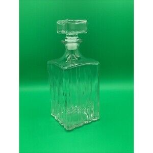 Glass Decanter Bottle Stopper Medium Made in Italy Bar Ware Decorative Container